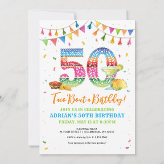 Taco Bout a 50th Birthday Invitation Kaart