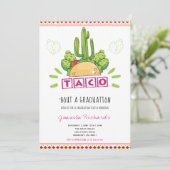 Taco 'Bout A Afstuderen Fiesta Afstuderen Roze Kaart (Staand voorkant)