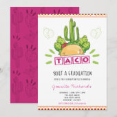 Taco 'Bout A Afstuderen Fiesta Afstuderen Roze Kaart (Voorkant / Achterkant)
