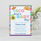 Taco Bout a Baby Boy Fiesta Stripe Baby shower Kaart (Staand voorkant)