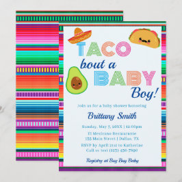 Taco Bout a Baby Boy Fiesta Stripe Baby shower Kaart
