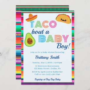 Taco Bout a Baby Boy Fiesta Stripe Baby shower Kaart