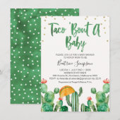 Taco Bout A Baby Cactus Baby shower Invitation Kaart (Voorkant / Achterkant)