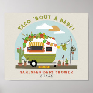 Taco Bout A Baby Camper Neutraal Baby shower Poster