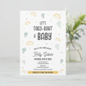 Taco-Bout a Baby, Fiesta Baby shower Invitation Kaart (Staand voorkant)