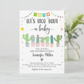 Taco Bout A Baby Fiesta Cactus Baby shower Kaart (Staand voorkant)