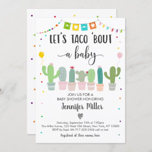 Taco Bout A Baby Fiesta Cactus Baby shower Kaart