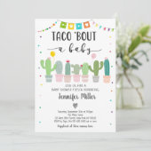 Taco Bout A Baby Fiesta Cactus Baby shower Kaart (Staand voorkant)