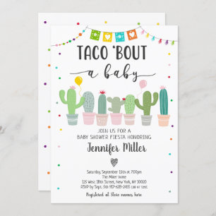 Taco Bout A Baby Fiesta Cactus Baby shower Kaart