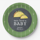 Taco Bout a Baby Fiesta Chalkboard Baby shower Papieren Bordje (Voorkant)