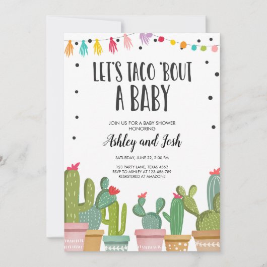 Taco Bout a Baby Fiesta Couples Shower Invitation Kaart (Voorkant)
