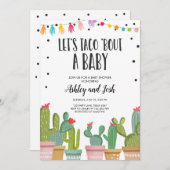 Taco Bout a Baby Fiesta Couples Shower Invitation Kaart (Voorkant / Achterkant)