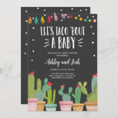 Taco Bout a Baby Fiesta Couples Shower Invitation Kaart (Voorkant / Achterkant)