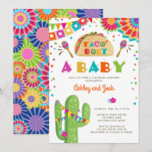 Taco Bout A Baby Fiesta Couples Shower Invitation Kaart (Voorkant / Achterkant)