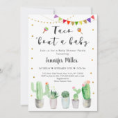 Taco Bout A Baby Gold Fiesta Cactus Baby shower Kaart (Voorkant)