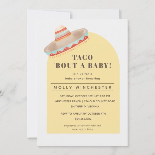 Taco Bout a Baby Invitation Kaart (Voorkant)