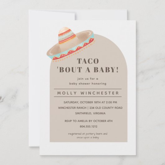 Taco Bout a Baby Invitation Kaart (Voorkant)