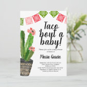 Taco Bout A Baby Invitation Kaart (Staand voorkant)