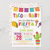 Taco Bout a Baby Invitation - White Kaart (Voorkant / Achterkant)