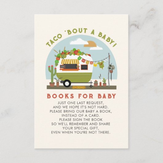Taco Bout A Baby Neutral Baby shower Book Request Informatiekaartje (Voorkant)