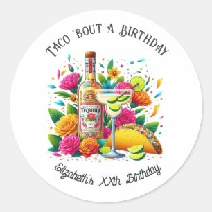 “Taco ’Bout a Birthday” Feestje Ronde Sticker