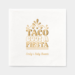 Taco Bout a Fiesta Baby shower Gold Foil servetten