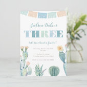 Taco Bout a Fiesta Boy 3rd Birthday Party Kaart (Staand voorkant)