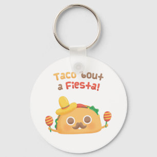 Taco Bout a Fiesta Cute Food Puns Sleutelhanger