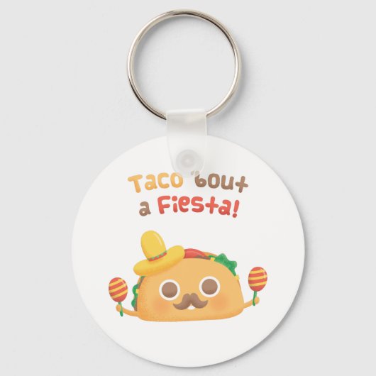 Taco Bout a Fiesta Cute Food Puns Sleutelhanger (Voorkant)