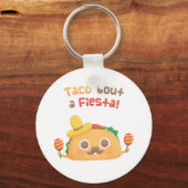 Taco Bout a Fiesta Cute Food Puns Sleutelhanger (Voorkant)