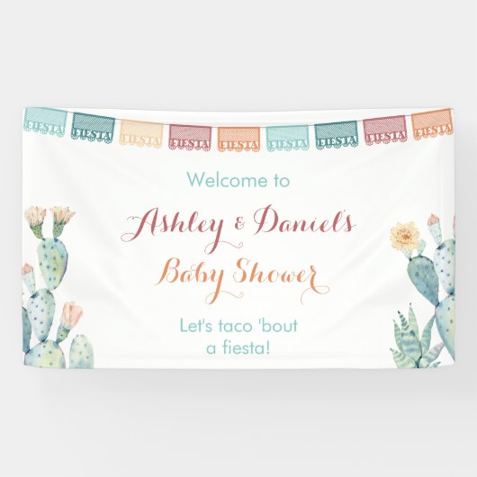 Taco Bout A Fiesta Mexican Theme Party Welkom Spandoek (Horizontaal)