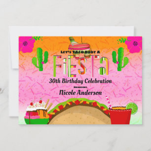 Taco Bout A Fiesta Tacos Margaritas Birthday Party Kaart