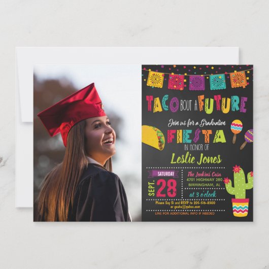 Taco Bout a Future Afstuderen Invitation - Foto Kaart (Voorkant)