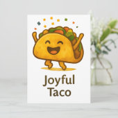 Taco 'Bout a Party Cute Fiesta Birthday Invitation Kaart (Staand voorkant)