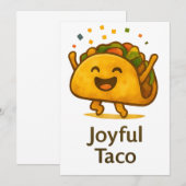 Taco 'Bout a Party Cute Fiesta Birthday Invitation Kaart (Voorkant / Achterkant)