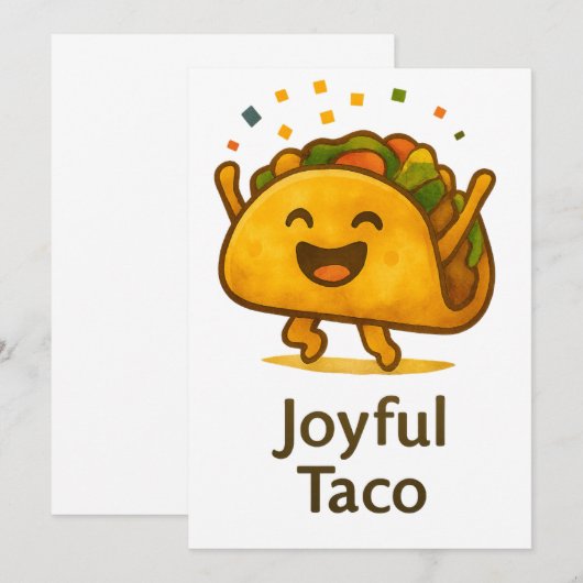 Taco 'Bout a Party Cute Fiesta Birthday Invitation Kaart (Voorkant / Achterkant)