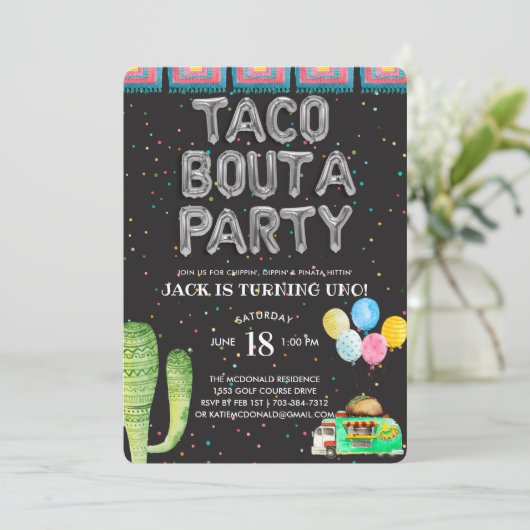 Taco Bout A Party | Eerste uitnodiging (Staand voorkant)