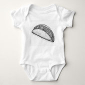 Taco 'Bout Adorable: Hand-Drawn Monochromatic Taco Romper (Voorkant)