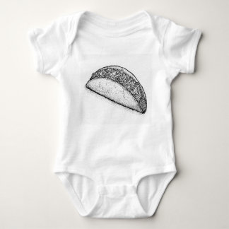 Taco 'Bout Adorable: Hand-Drawn Monochromatic Taco Romper