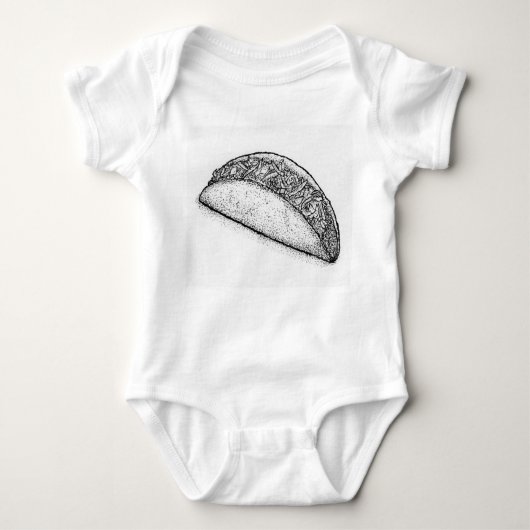 Taco 'Bout Adorable: Hand-Drawn Monochromatic Taco Romper (Voorkant)