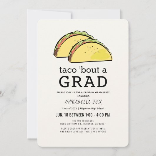 Taco Bout AFSTUDEERDER Black Drive-by Graduation P Kaart (Voorkant)