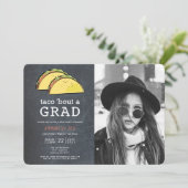 Taco Bout AFSTUDEERDER Photo Chalkboard Gold Afstu Kaart (Staand voorkant)
