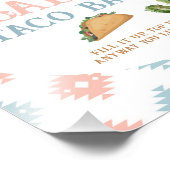 Taco Bout Baby Blue en Roze Taco Bar-teken Foto Afdruk (Hoek)