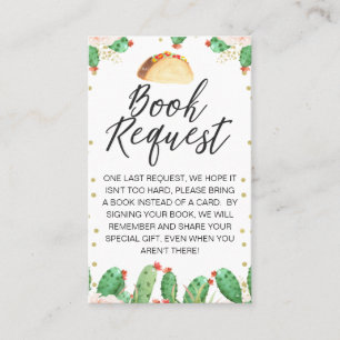 Taco Bout Baby Book Request Insert Visitekaartje