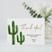 Taco bout baby Cactus Baby shower Dank u kaart (Staand voorkant)