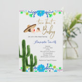 Taco bout baby Cactus Baby shower Uitnodigingskaar Kaart (Staand voorkant)