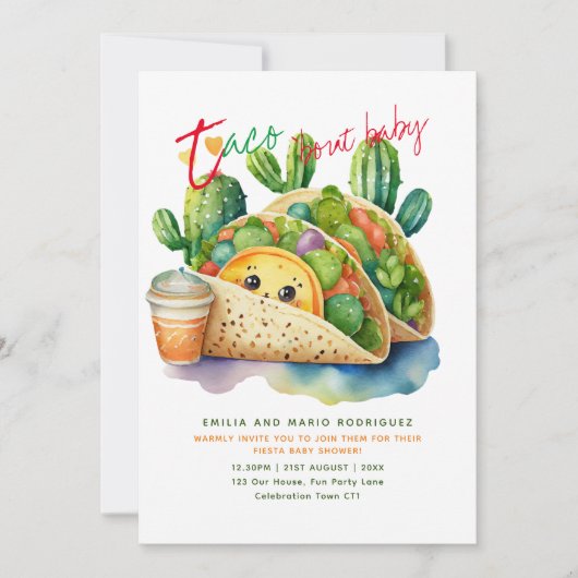 Taco 'bout Baby Fiesta Baby Shower Leuk Kaart (Voorkant)