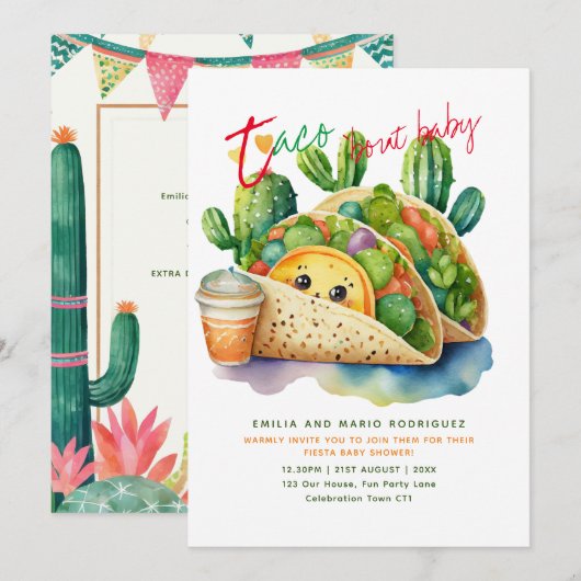 Taco 'bout Baby Fiesta Baby Shower Leuk Kaart (Voorkant / Achterkant)