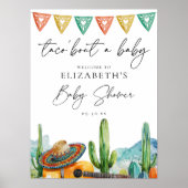 Taco Bout Baby Fiesta Baby shower Welkomstbord Poster (Voorkant)