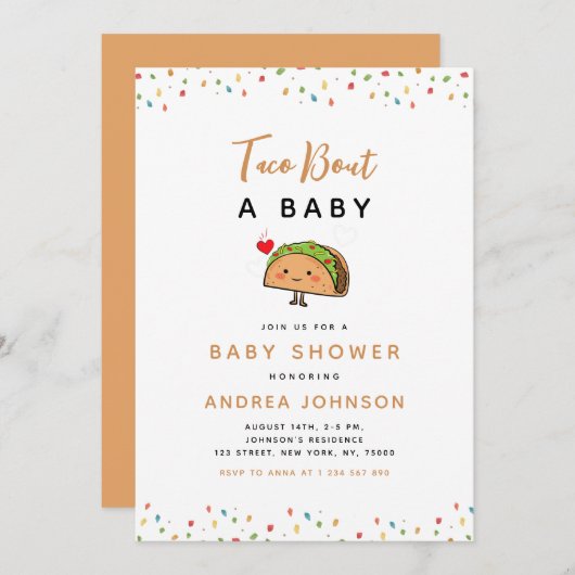 Taco Bout Baby Fiesta Groovy Retro Baby shower Kaart (Voorkant / Achterkant)